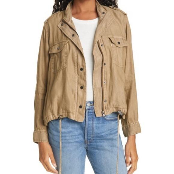 Rails Collins Jacket Tan Toffee Linen and Cupro Blend Womens XL - Picture 8 of 8